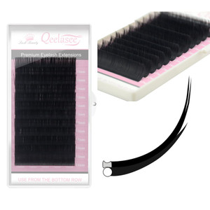 Matte Mink Flat Eyelash Extension 0.25 Ellipse Eyelashes False Mink Individual Eyelash Extension Professional Salon Used by Qeelasee (D, 16/17/18-MIX