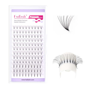 Premade Fans Volume Lash Extensions C D Curl Mix Tray 8-14mm .07 6D Handmade Pre made Fanned Russian Cluster Eyelashes by FADLASH (6D-0.07-C, Mix 8-1