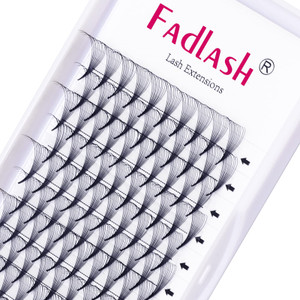 Lash Extension 10D Premades D Curl 0.07 14mm Premade Volume Eyelash Extensions Short Stem Volume Lashes Extension Supplies (10D-0.07-D, 14mm)