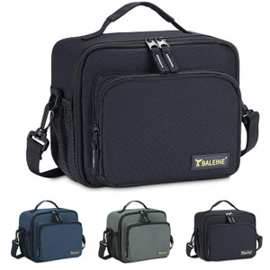BALEINE Insulated Lunch Bag for Men Women, Leakproof Cooler Bag with Adjustable Shoulder Strap for Work Picnic, Lunch Box for Women Men (Small, Black