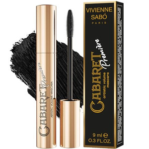 Vivienne Sabó Cabaret Premiere Black Mascara, Volume and Length, Defining, Curling, No Flaking, No Clumping, Smudge Proof, Washable, Cruelty-Free, Ma