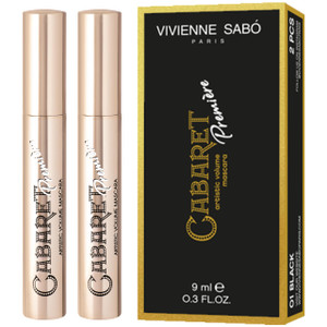 Vivienne Sabó Cabaret Premiere Black Mascara, Volume and Length, Defining, Curling, No Flaking, No Clumping, Smudge Proof, Washable, Cruelty-Free, Ma