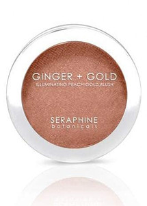 Seraphine Botanicals Ginger + Gold Illuminating Peach Frosting Blush - Vegan Cheek Color 0.11 oz