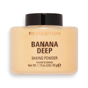 Revolution, Loose Baking Powder, Makeup Setting Powder, Long-Lasting Coverage, Mattifies & Reduces Shine, Banana Deep, 1.12 oz