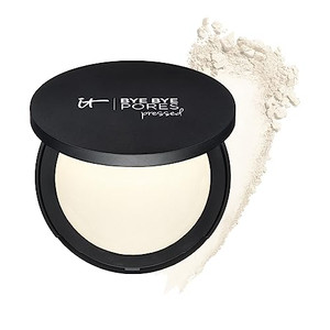 IT Cosmetics Bye Bye Pores Pressed Finishing Powder - Universal Translucent Shade - Contains Anti-Aging Peptides, Hydrolyzed Collagen & Antioxidants