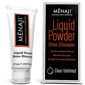 MËNAJI Liquid Powder Shine Eliminator- Moisturizer & Lightweight Liquid Primer Powder for Men - Mens Makeup- Transparent - 1.25 Oz