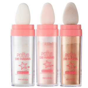 URQT 3 Color Polvo De Hadas Fairy Dust Highlight Patting Powder - Full Body Contouring and Clavicle Pearlescent Patting Powder for Face and Eye, Hall