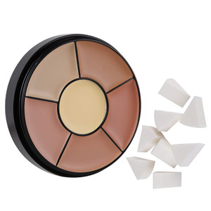 MEICOLY 6 Shades High Coverage Concealer,Tattoo Cover Palette,Bruise Kit Cover Up Makeup, Age Spots, Vitiligo, Birthmarks,with 8 pcs White Makeup Spo