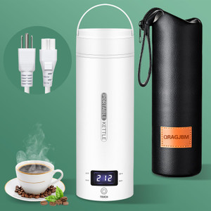 Travel Electric Kettle Portable Small Mini Tea Coffee Kettle Water Boiler, Water Heater with 4 Temperature Control,304 Stainless Steel with Auto Shut