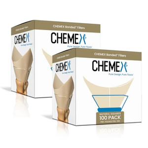 Chemex Bonded Filter - Natural Square - 100 Count (Pack of 2) - Exclusive Packaging
