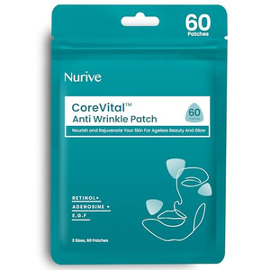 NURIVE Advanced Wrinkle Patches 60ct Smile Line, Frown Line Wrinkle Patches for Facial Korean Skin Care Face Wrinkle Tape Invisible Overnight with Re