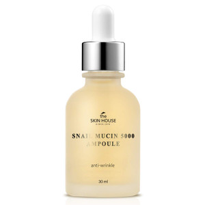 The Skin House Snail Mucin 5000 Ampoule 30ml (1.01 fl.oz) Light and watery drop texture serum, Nourishing, Moisturizing and Replenishing, Korean Skin