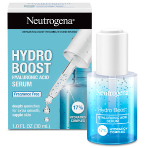Neutrogena Hydro Boost Hyaluronic Acid Serum for Face & Neck, Lightweight Daily Hydrating Serum with Hyaluronic Acid for Dry Skin, Oil-Free, Non-Come