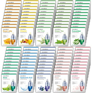 ?Orangeroses? 100 Pcs Combo Pack, Premium Korean Essence Facial Mask Sheet (10 Types x 10 pcs)