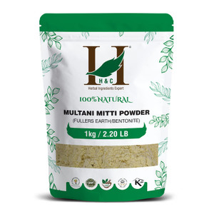 H&C HERBAL INGREDIENTS EXPERT 100% Pure Fuller's Earth Clay (Multani Mitti) - 2.20 lb / 1 kg | Exfoliates & Cleanse the Skin | Helps Removing Dead Sk