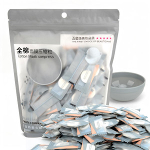 TinLeJa 100PCS Natural Pure Cotton Dry Compressed Facial Mask Sheet, DIY Facial Skin Care Great for Home and Travel, Disposable Mask Paper, Individua
