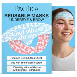 Pacifica Reusable Mask Set  Silicone Undereye & Brow Mask Set for Forehead & Under Eye, Anti-Wrinkle, Firming, Pair with Serum, Vegan & Cruelty-Free