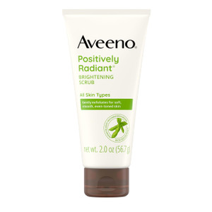 Aveeno Positively Radiant Skin Brightening Exfoliating Daily Facial Scrub, Moisture-Rich Soy Extract, helps improve skin tone & texture, Oil-& Soap-F