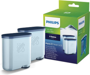 Philips AquaClean Original Calc and Water Filter, No Descaling up to 5,000 cups, Reduces Formation of Limescale, 2 AquaClean Filters, (CA6903/22)