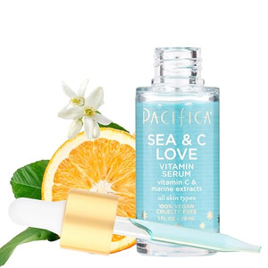 Pacifica Beauty Sea and C Love Vitamin C Serum, Skincare, Hyaluronic Acid, Green Tea, Marine Extracts, Blue Light Protection, Brightening, Lightweigh