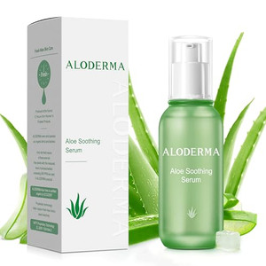 Aloderma Soothing Face Serum with 65% Organic Aloe Vera - Freshly Harvested Aloe for Sensitive Skin with Beta-Glucan & Arginine - Calming, Nourishing