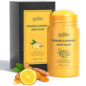Turmeric Clay Stick Mask Organic Vitamin C Mask for Blackhead Cleansing Clay Mud Mask for Deep Clean Pore Improve Skin Acne Facial Mask With Blackhea