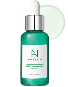 AMPLE:N Centel Calming Shot Ampoule - Korean Soothing Face Serum with Centella Asiatica to Calm Irritated & Sensitive Skin - Redness Relief, Acne Spo