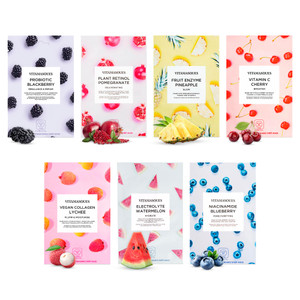 Vitamasques Face Masks Skincare Sheet Kit, 7-Pack - Juicy Collection of Triple-Layer Sheet Facial Masks - Korean Skin Care Pore Purifying, Brightenin