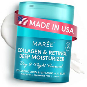 MAREE Face Moisturizer Retinol Cream for Face  Daily Wrinkle Cream for Women  Anti-Aging Face Cream  Facial Moisturizer with Collagen  Crema Hidr