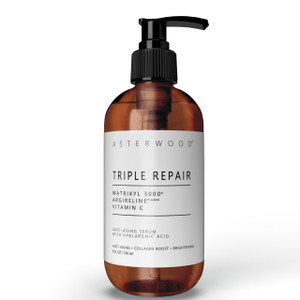 Asterwood Triple Repair Matrixyl 3000 + Argireline + Hyaluronic Acid + Vitamin C Serum for Face - Anti-Aging, Collagen Boosting, Hydrating - Fragranc