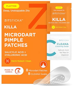 ZitSticka Killa Pimple Patches for Face - World's Most Potent Pimple Patch with Fast-Acting Microdarts - Starts Working within 6 Hours for Deep, Earl