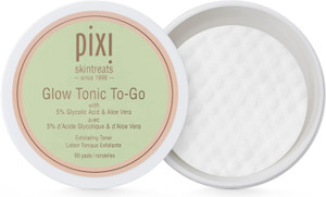 Pixi Glow Tonic to-Go | Gentle and Balancing Exfoliating Toner | Glycolic Acid Pads for Radiant Skin and Daily Brightening | Alcohol-Free Formula Fac