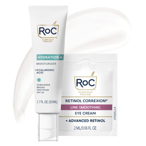 RoC Multi Correxion 1.5% Pure Hyaluronic Acid Anti Aging Daily Face Moisturizer with Sunscreen, SPF 30 Broad Spectrum Moisturizer + Retinol Eye Cream