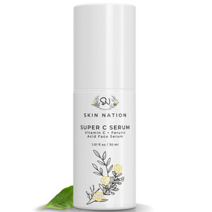 Skin Nation Super Hydrating Vitamin C Face Serum with Ferulic Acid, Aloe Vera, Rosehip Oil, Can Help Smooth Skin Texture and Supports Firmer Skin, fo