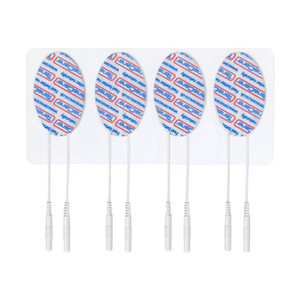 TensCare 1" x 2" Oval TENS Unit Replacement Pads, 1 Pack of 4 Electrodes  Reusable Latex-Free 2mm Pin Electrode Pads for TENS & EMS  Ideal for Face
