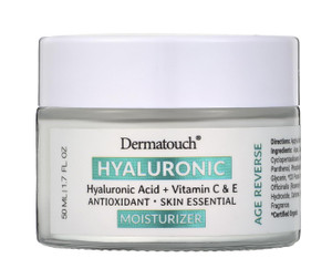 DERMATOUCH Hyaluronic Moisturizer With Hyaluronic Acid, Vitamin C, A, & E, and Rose Extract, Daily Hydrating Cream With Vitamins and Antioxidants, Ma