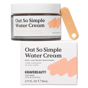 KraveBeauty Oat So Simple Water Cream Moisturizer, Calming, Lightweight Hydrating Gel Face Cream for Sensitive Skin with Oat Extract & Squalane, Frag
