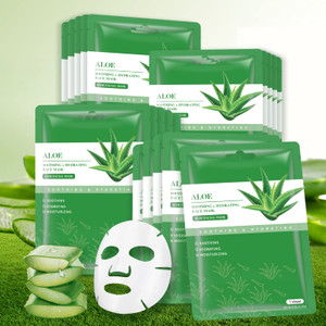 YAFUSIPE Face Masks Skincare Sheet Mask Aloe Vera Sheets Mask, Hydrating Face Masks Soothing Facial Mask for All SkinTypes Sun Care, Facial Masks for