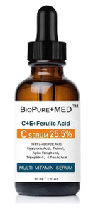 BioPureMED 25% Vitamin CE+Ferulic Acid Serum for Face: Anti Wrinkle Serum Retinol 22, Hyaluronic Acid Best Organic Korean Skin Care Vitamin C Serum/F