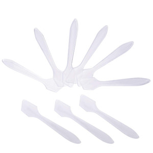 Senkary 200 Pack Small Cosmetic Spatulas 3.2 Inch Mini Makeup Spatula Disposable Plastic Facial Skincare Face Mask Spatula (Translucent)