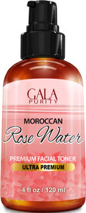 Pure Rose Water, Large 4oz (Moroccan) Made from Petals: 100% All Natural Rosewater Bottle - Best Complete Facial & Skin Toner, Hair Oil, Moisturizer