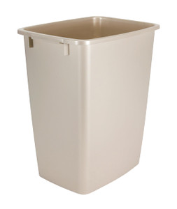 Rubbermaid Small Trash 9-Gallons Beige Plastic Garbage Can/Wastebasket for Kitchen/Bathroom fits Under-Sink/Desk/Countertop/Cabinet 21-quart Bisque