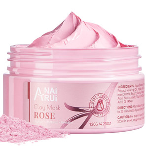 ANAI RUI Rose Facial Mask, Deep Cleansing, Clay Mask with Kaolin Pink Clay, Gifts for Women, Niacinamide, Collagen, Hyaluronic Acid for Moisturizing