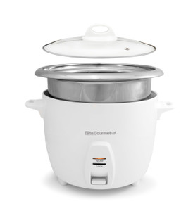 Elite Gourmet ERC-2020 Electric Rice Cooker with Stainless Steel Inner Pot Makes Soups, Stews, Grains, Cereals, Keep Warm Feature, 20 Cups Cooked (10