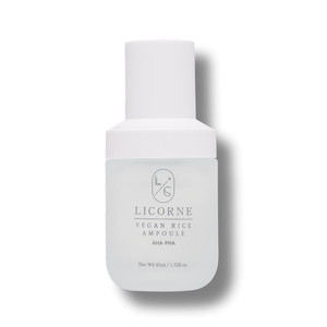 LICORNE Vegan Rice Ampoule, Gentle Exfoliating Face Serum with AHA PHA for Textured Skin, Lightweight Rice Water Essence for Glass Skin & Pore Minimi