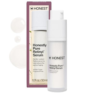 Honest Beauty Honestly Pure Nightly Retinyl Serum, Moisturizes Exfoliates Reduces Fine Lines, Gentle for Sensitive Skin, Fragrance-Free Vegan, 1 fl o