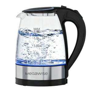 Megawise Electric Glass Kettle with Auto Shut-Off (1.8L)