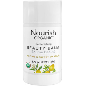 Nourish Organic Beauty Balm, Argan & Sweet Orange  Face, Lip, Hand & Body Moisturizer with Organic Coconut Oil, Shea, Cocoa Butter, 1.75 Oz + Washab