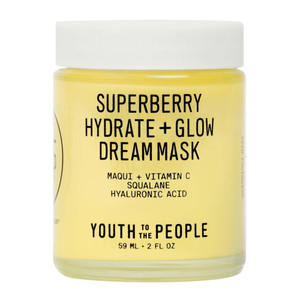 Youth To The People Superberry Dream Mask Full Size - Hyaluronic Acid + Vitamin C Face Moisturizer + Overnight Facial Mask, Hydrates + Plumps + Brigh