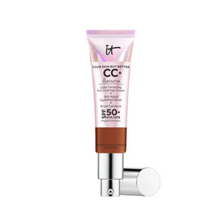 IT Cosmetics CC+ Cream Illumination (Deep) - Radiant Full Coverage Foundation With SPF 50+, Color Corrector & Hydrating Anti-Aging Serum, Hydrolyzed